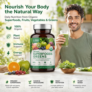 Complément alimentaire naturel pour adultes, fruits et légumes biologiques personnalisés, multivitamines, superaliments, super-verts, antioxydants, sans gluten, végétarien - Product Image 2