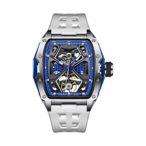 BG5501 German <b>Watch</b> Men's Automatic <b>Mechanical</b> Skeleton Water-Resistant Luminous Tonneau-Shaped Curved Sapphire Crystal - Product Image 1