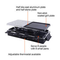 Party Grill Indoor Tischplatte Raclette Grill Familie Kleines Küchengerät BBQ 8 Personen Elektrischer Raclette Grill