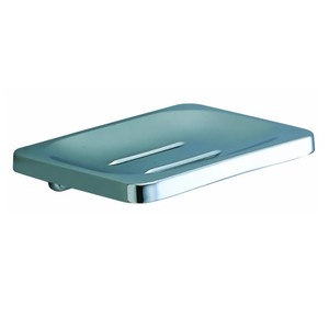 Porta Jabón de Baño con Base de Aleación de Zinc, Plato Acrílico Cromado, Clásico, de Pared, Accesorios de Baño - Product Image 1