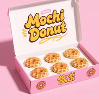 Personnalisez le nouvel emballage de biscuits rose à la mode-Boîte à biscuits de cuisson, gâteau à gaufres, boîte d'emballage de beignets croustillants