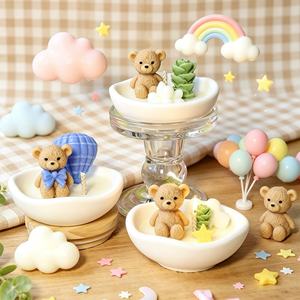 Creative <b>Bear</b> Gypsum Bowl Scented Candle for Home Ornament <b>Cute</b> Decorative Fragrance Wedding Gift Candle - Product Image 3