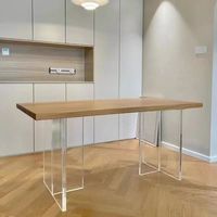 Pieds de table à manger d'extérieur modernes en acrylique transparent avec motif ondulé croisé, style marbre coloré personnalisable