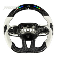 Volant personnalisé en fibre de carbone forgée noire avec LED pour Jeep Trackhawk pour Dodge Charger Challenger SRT Hellcat R/T 2013-2023