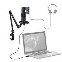 COMICA STA U2A RGB Microphone USB omnidirectionnel à condensateur entièrement métallique avec suppression du bruit pour téléphone, jeux et streaming en direct