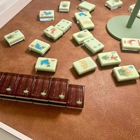 Ensemble de Mahjong américain de luxe, tuiles en acrylique transparentes durables, impression personnalisée, jeu de société pour le divertissement à domicile, cadeau pour femmes