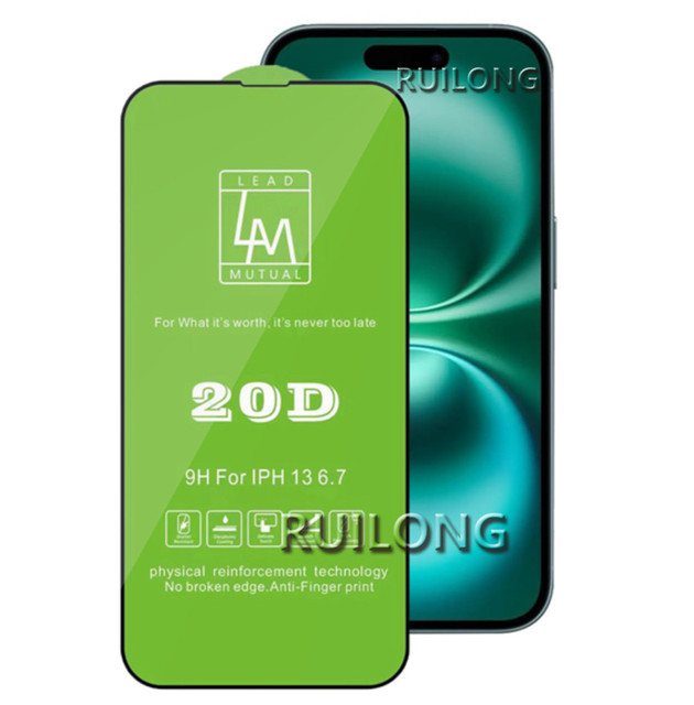 20D Full Coverage Screen Protector Tempered Glass for iPhone 17 Pro Max 16 15 14 13 Plus XR XS Samsung S24 FE A06 A16 A17