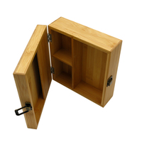 Boîte en bois personnalisée faite à la main ZYX, boîte de rangement en bambou avec plateau roulant, 7*7,5*3 pouces, finition vernie