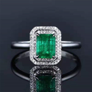Classique européen <span class=keywords><strong>diamant</strong></span> bijoux en pierres précieuses avec <span class=keywords><strong>prix</strong></span> 18k or 0.85ct naturel vert vif émeraude <span class=keywords><strong>bague</strong></span> pour les femmes - Product Image 6
