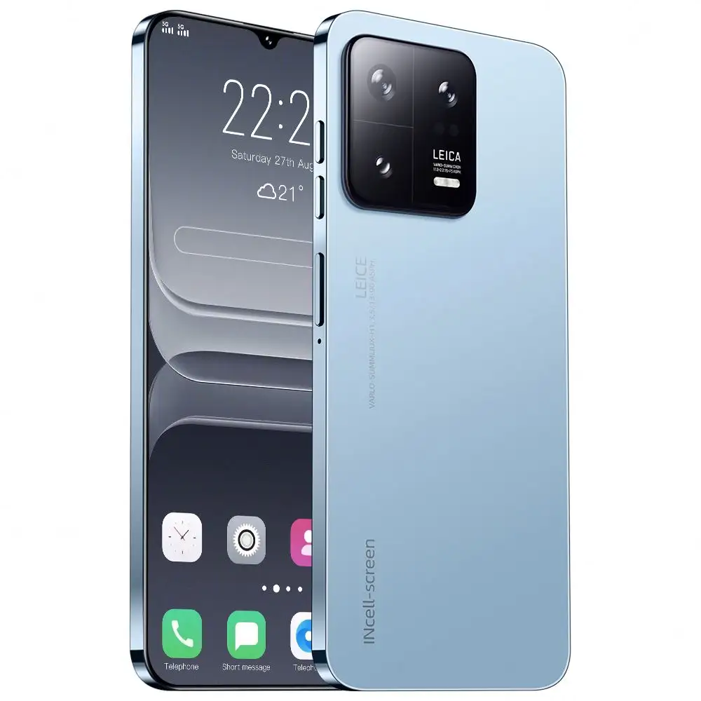 الهاتف الخليوي رخيص الثمن بدون مصاريف إغلاق M13 Pro بشاشة كبيرة 7.2 بوصة من الجيل الثالث والرابع والخامس مزودة ببطاقة SIM الهاتف المحمول 16 جيجابايت + 1024 جيجابايت من النوع C