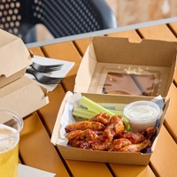 Boîtes à hamburger jetables en papier, emballage alimentaire de qualité pour la livraison de repas à emporter, restauration rapide, vente en gros