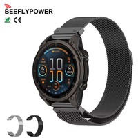 BEEFLYPOWER 26mm 22mm 20mm Tali Milanese QuickFit untuk Garmin Fenix 8 E 7X Pro 6X Magnetik Resmi untuk Garmin Tactix 8/Quatix 8