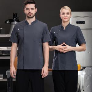 2 Boutons Elastique Chinois Hommes Femmes Unisex Cuisine Restaurant Baker Cafe Cooking Chef Shirt Jacket Cook Uniform Coat - Product Image 4