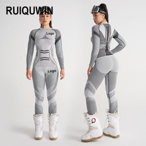Conjunto Deportivo RUIQUWIN para <span class=keywords><strong>Mujer</strong></span>, Traje de <span class=keywords><strong>Esquí</strong></span> Otoño-Invierno, Sin Costuras, Alta Elasticidad, <span class=keywords><strong>Pantalones</strong></span> <span class=keywords><strong>Ajustados</strong></span> de Manga Larga, Secado Rápido, Cálido, para Actividades al Aire Libre - Product Image 1