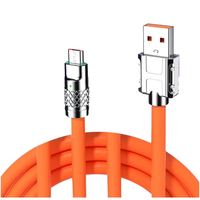 Cable USB C de Aleación de Zinc de 1 m, Superrápido, 6 A, 120 W, Cable de Datos Inteligente para Teléfonos Android, Impresoras, Cable USB2.0 Tipo C