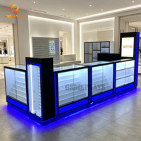 Mostrador de Accesorios para Celulares de Diseño Moderno con Iluminación LED, Kiosco para Exhibición en Centros Comerciales