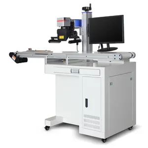 Raycus 30w visual positioning fiber laser marking machine for electronic parts keychain USB key
