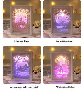 Lampe de nuit en forme de sculpture carrée en ABS 3D à LED, lumière blanche chaude, lampe à ombre, chambre à coucher, cadeau de la Saint-Valentin, cadeau d'anniversaire, art - Product Image 5