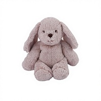 Lapin en peluche brodé en coton PP long et doux, avec doublure en maille, chauffable au micro-ondes, pour enfants, pour un sommeil confortable et réconfortant