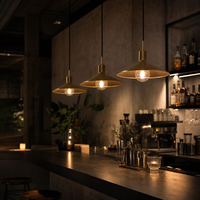 Petite lampe suspendue en laiton de style nordique moderne, minimaliste, industrielle, pour salle à manger, café, bar, restaurant, rétro, E27, LED