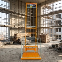 Monte-charge hydraulique à rail de guidage résistant aux intempéries, hauteur de levage 2m, pour installation murale extérieure, élévateur de marchandises vertical industriel
