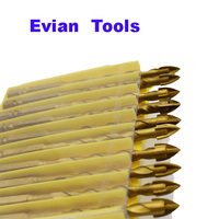 Kit de perçage Evian 1/4 à changement rapide, embout hexagonal, pointe triangulaire, revêtement titane, pour percer le verre, la céramique, la porcelaine et le marbre