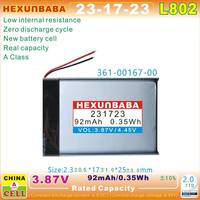 Baterai 231723 3.87V 92mAh untuk Jam Tangan Olahraga Lily2 Lily 2 Classic 361-00167-00 L802