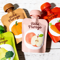 Pochette Doypack personnalisée avec bec verseur et bouchon pour l'emballage de purée de fruits, lait et jus pour bébés