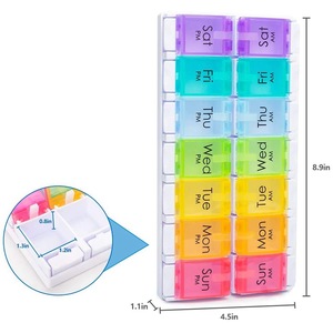 <span class=keywords><strong>Buona</strong></span> qualità 7 giorni più venduti scatola di pillole di plastica organizer porta pillole da viaggio in plastica 7 griglie scatola di immagazzinaggio per pillole da viaggio - Product Image 5