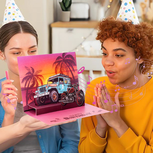 Tarjetas <span class=keywords><strong>de</strong></span> Felicitación 3D Pop-up <span class=keywords><strong>Personalizadas</strong></span> al por Mayor, con Temática <span class=keywords><strong>de</strong></span> Playa, Atardecer, Jeep y Motocicleta, con Luz y Música, Tarjetas <span class=keywords><strong>de</strong></span> Regalo <span class=keywords><strong>de</strong></span> Papel - Product Image 3