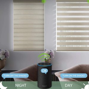 Tuya — store intelligent à roulettes zèbre, contrôle par application électrique, Alexa et Google home - Product Image 4