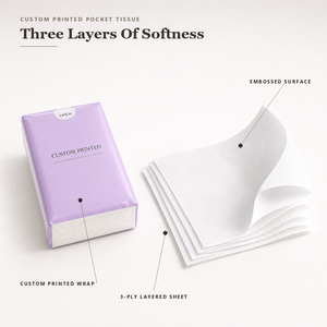 Custom Printed Pocket <b>Tissue</b> Facial <b>Tissue</b> Soft Travel Size 10 Sheets Per Pack Restaurant Use <b>Pink</b> Blue Options - Product Image 4