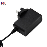 Adaptateur d'alimentation à découpage 12V 1A 24V 0.5A 12W, prise murale UK noire et blanche, AC 100-240V vers DC 24V 500mA pour CCTV et routeur