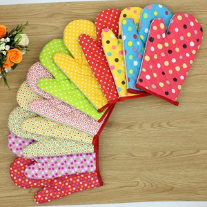 Épaissi isolé à pois coton écologique <span class=keywords><strong>four</strong></span> à micro-ondes gants de cuisson spéciaux cuisine créative résistance à la chaleur - Product Image 5