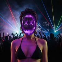 Masque de fête d'Halloween et de Noël effrayant et répulsif, à prix d'usine, avec LED 3535RGB, 25 animations, détection de geste et rechargeable