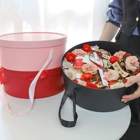 Coffret Cadeau Rond Quatre Pièces pour l'Hiver avec Sangle, Boîte Cadeau Créative Haut de Gamme pour Fruits, Anniversaires et DIY
