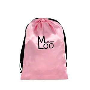 Gift Cosmetics Packaging Bag Small Drawstring Satin Pouch With Box Brand Custom Logo For Jewelry