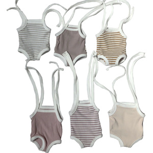 Combinaison en tissu côtelé pour poupée, body féminin de 13 pouces, épaules dénudées, rayures, <span class=keywords><strong>Minikane</strong></span>, vêtements, barboteuse pour poupée de 34cm, 36cm - Product Image 2