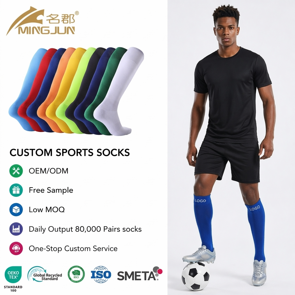 Power Punch Custom Soccer Socks With Built in Shin Guards Anti Slip Silicone Grip