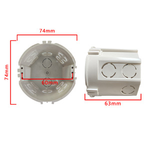 Caja de montaje redonda de plástico europea rusa de 74x60 mm IP44, base de enchufe blanca para instalación en pared - Product Image 1