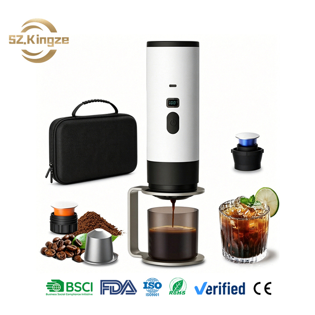 Kingze 3 in 1 USB Powered Mini Portable Outdoor Espresso Machine Type C Travel Capsule Coffee Maker