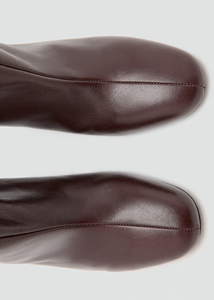 <span class=keywords><strong>Bottes</strong></span> montantes en <span class=keywords><strong>cuir</strong></span> <span class=keywords><strong>bordeaux</strong></span> à la mode pour femmes, <span class=keywords><strong>bottes</strong></span> à bout carré à talon chaton, <span class=keywords><strong>bottes</strong></span> de fête quotidiennes élégantes - Product Image 6