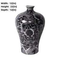 Vase en porcelaine noir et blanc moderne avec motif de dragon pour la décoration de la maison orientale