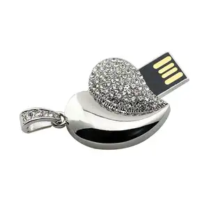 핫 세일 심장 모양 금속 1GB 2GB USB 플래시 드라이브 2.0 3.0 4G 8G 유행 웨딩 선물 USB 스틱 3.0 USB 스틱 Pendrive