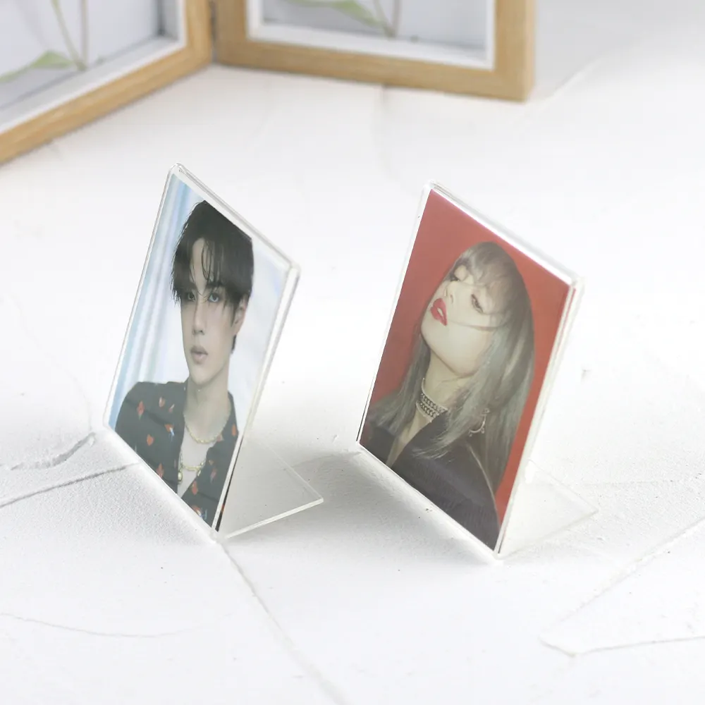 Slanted back photo frame for instax square 4 inch picture Acrylic desktop display frame
