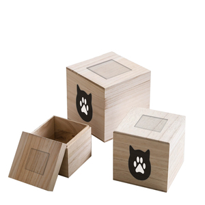 Tamanho personalizado LOGOTIPO Madeira pet urna Pet urna cão gato cremação urna Pet cinzas caixa de proteção - Product Image 5