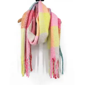 Preço competitivo Popular Neon Color Woven Winter Warm Scarf Para Mulheres