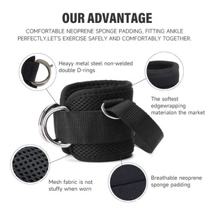 Ajustável Neoprene Tornozelo Cabo Correias com <span class=keywords><strong>Glute</strong></span> Kickback Workout Segurança Gear-Fivela Fitness Cuffs - Product Image 4