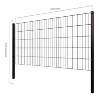Clôture en treillis métallique à double barre 656 Panneau de treillis métallique à double fil 686 Clôture à double fil horizontal Modélisation 3D Écologique Imperméable