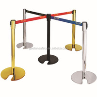 Barrière de file d'attente avec ceinture rétractable, poteau de séparation de rangée 1
